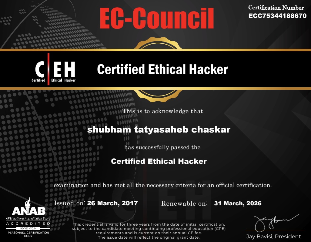 Certified Ethical Hacker — EC-Council