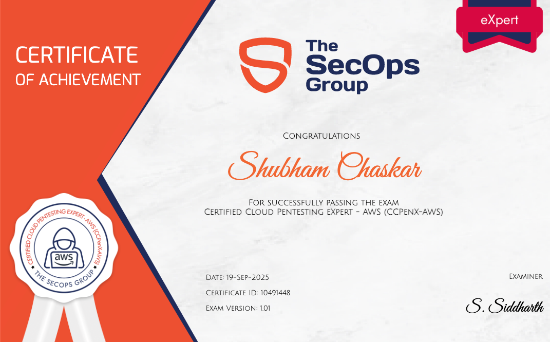 Certified Cloud Pentesting eXpert-AWS (CCPenX-AWS)