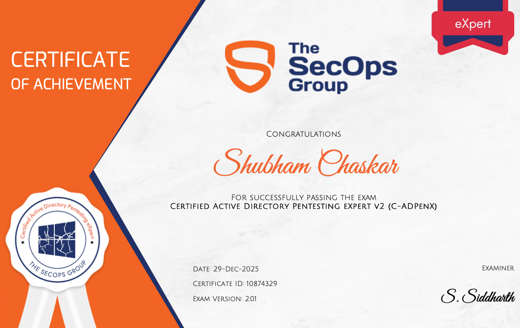 Certified Active Directory Pentesting eXpert(C-ADPenX)